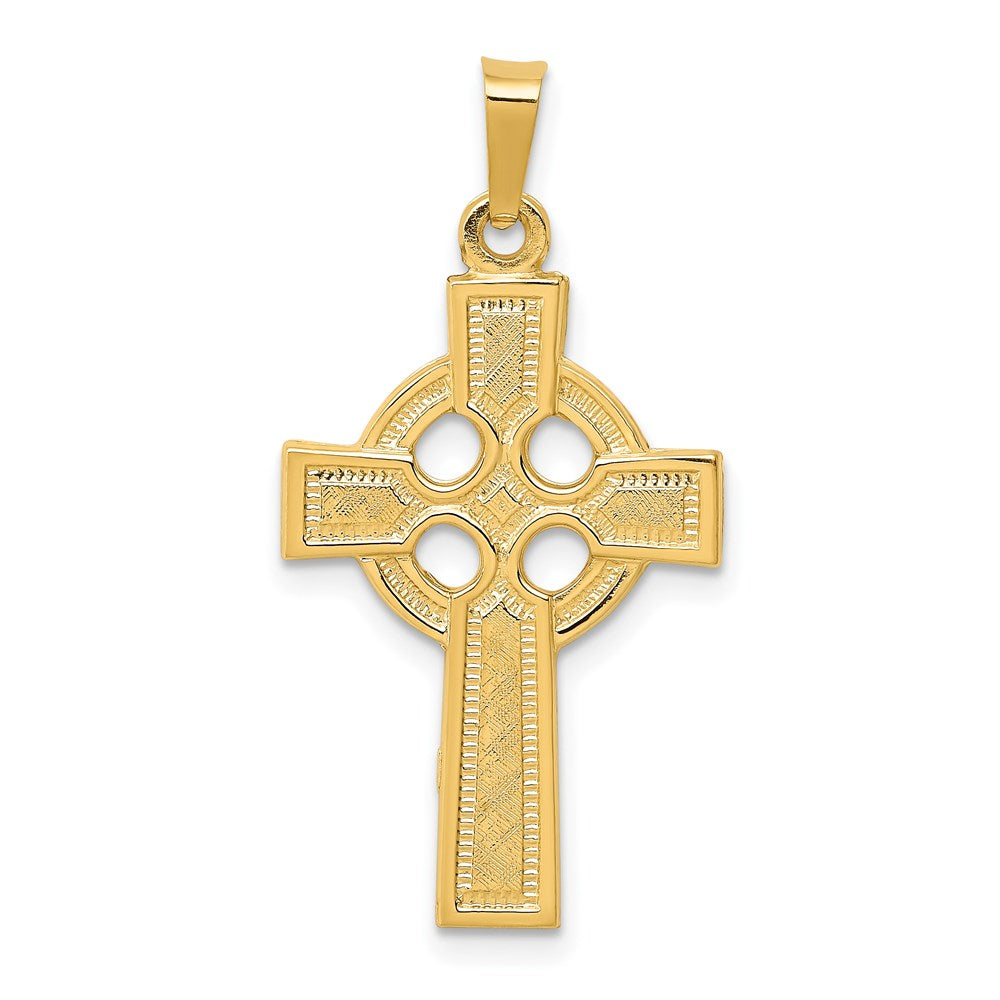 Million Charms 14K Yellow Gold Themed Celtic Relgious Cross Charm