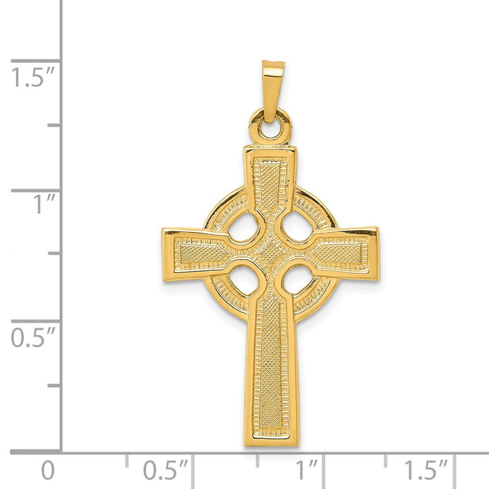 Million Charms 14K Yellow Gold Themed Celtic Relgious Cross Charm