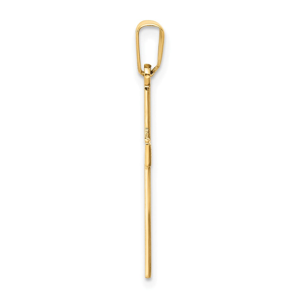 Million Charms 14K Yellow Gold Themed Polished Relgious Cross Charm