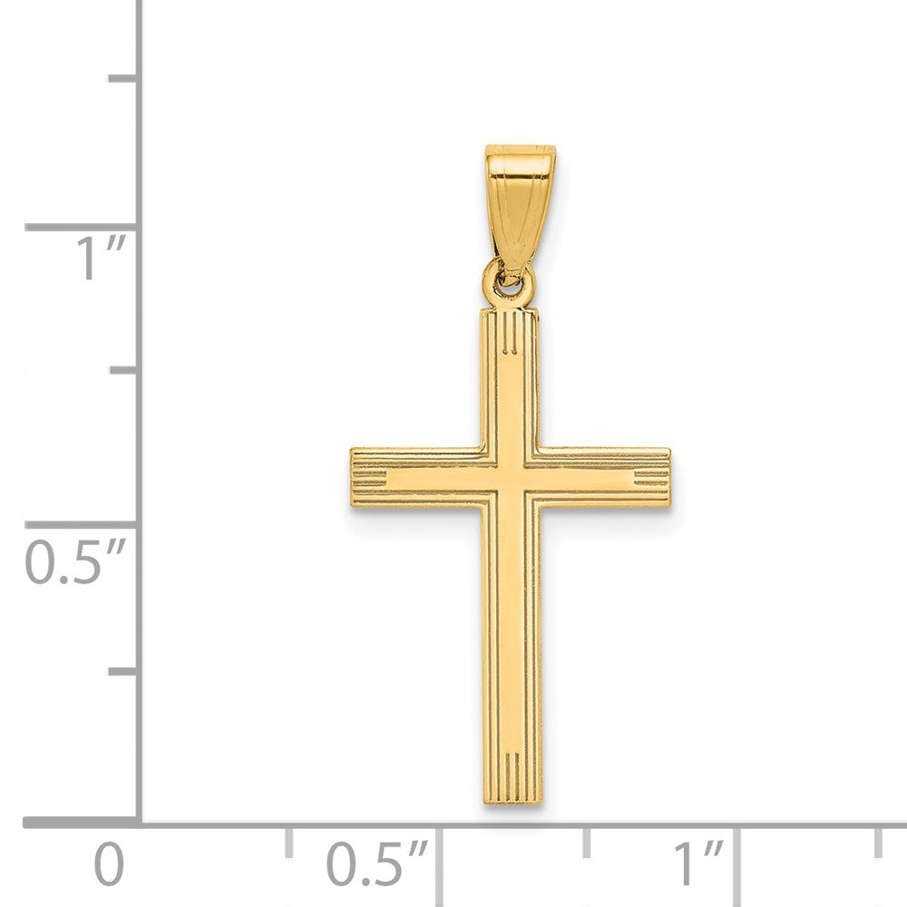 Million Charms 14K Yellow Gold Themed Polished Relgious Cross Charm