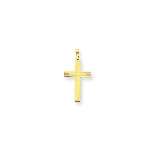 Million Charms 14K Yellow Gold Themed Polished Relgious Cross Charm