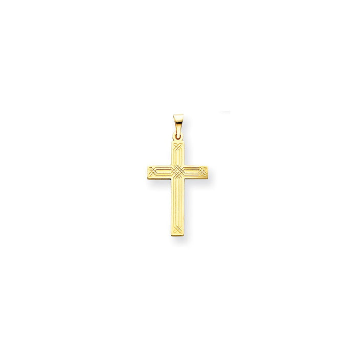 Million Charms 14K Yellow Gold Themed Relgious Cross Pendant