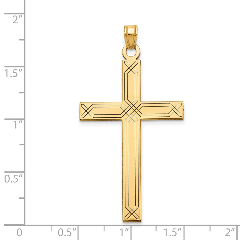 Million Charms 14K Yellow Gold Themed Relgious Cross Pendant