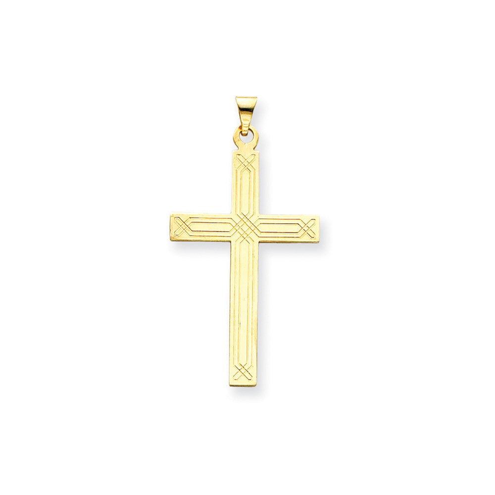 Million Charms 14K Yellow Gold Themed Relgious Cross Pendant