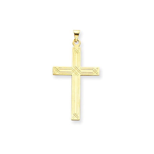 Million Charms 14K Yellow Gold Themed Relgious Cross Pendant