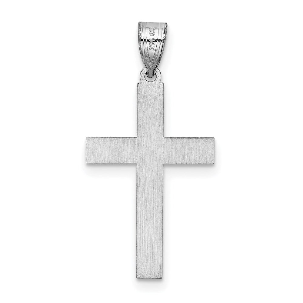 Million Charms 14K White Gold Themed Relgious Cross Pendant