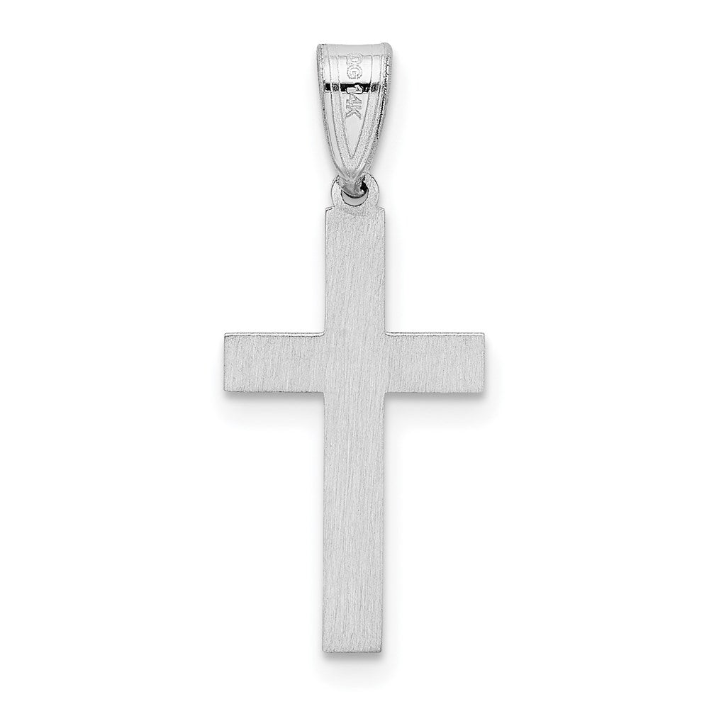 Million Charms 14K White Gold Themed Relgious Cross Pendant