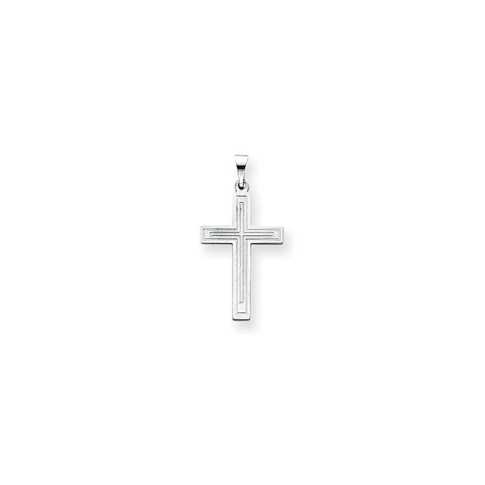 Million Charms 14K White Gold Themed Relgious Cross Pendant