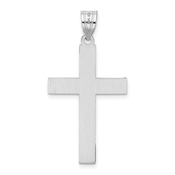 Million Charms 14K White Gold Themed Relgious Cross Pendant