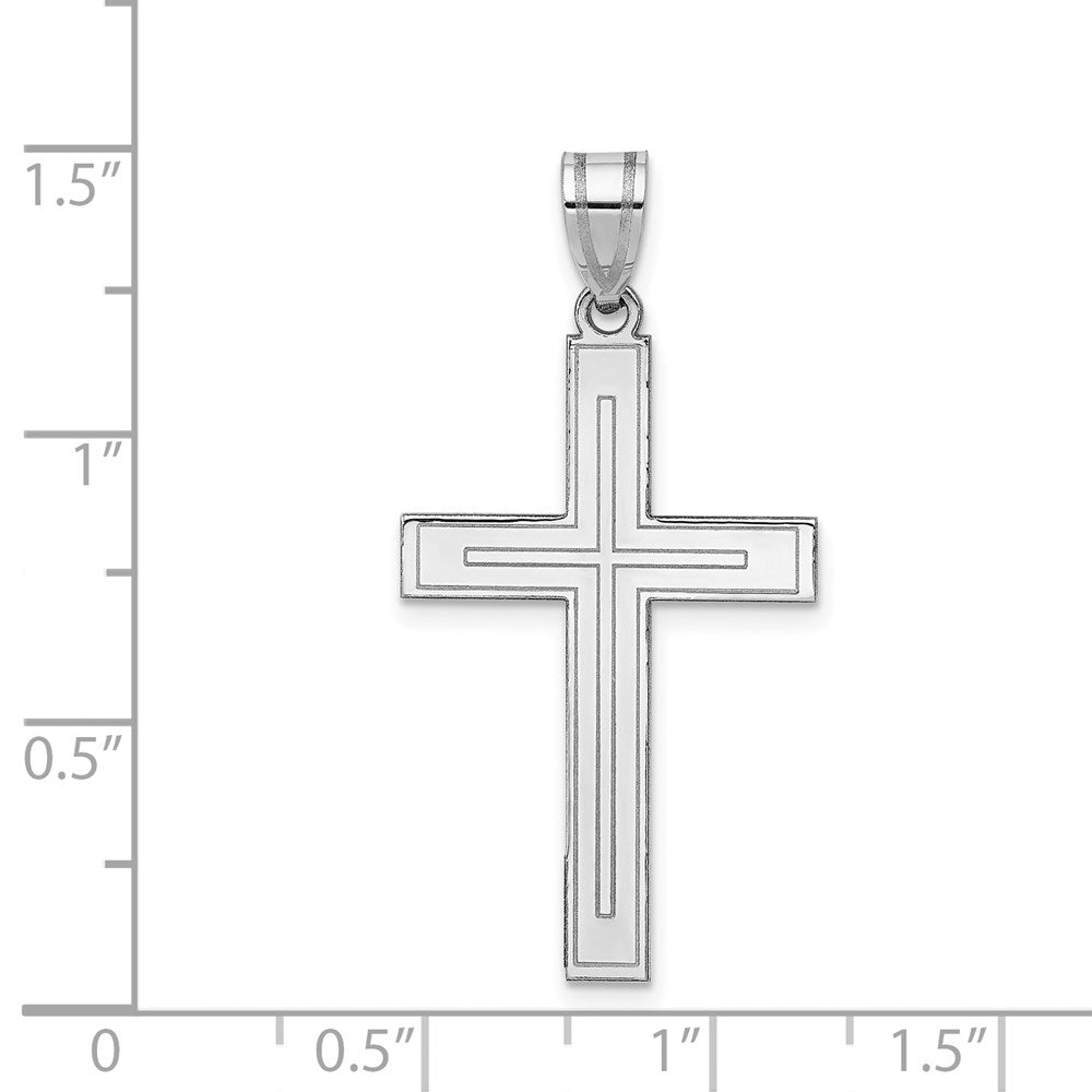 Million Charms 14K White Gold Themed Relgious Cross Pendant