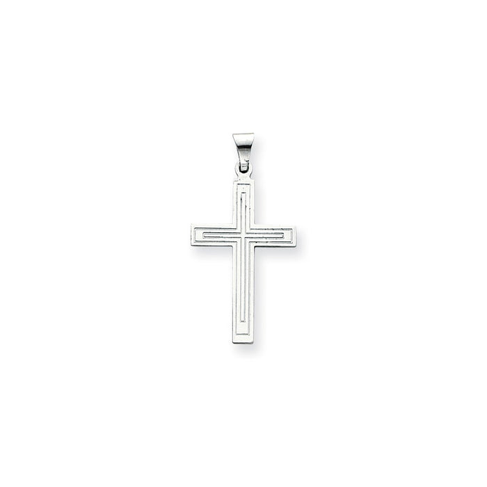 Million Charms 14K White Gold Themed Relgious Cross Pendant