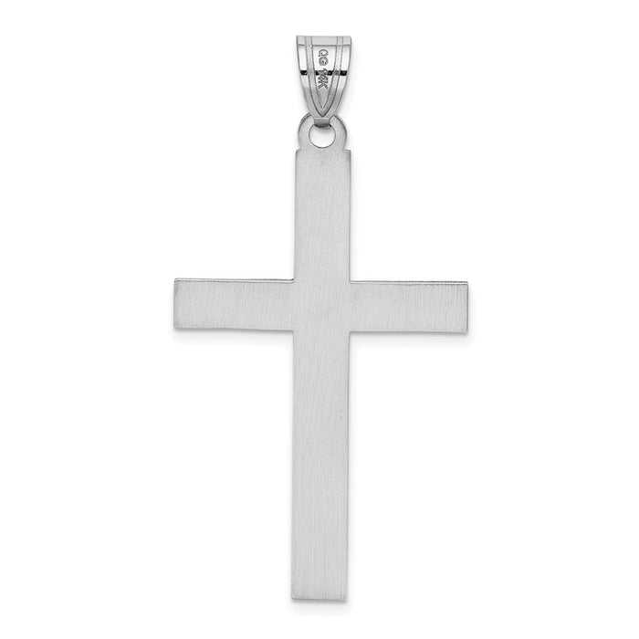 Million Charms 14K White Gold Themed Relgious Cross Pendant