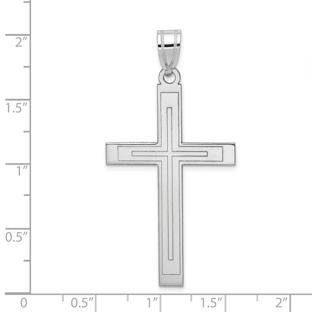 Million Charms 14K White Gold Themed Relgious Cross Pendant