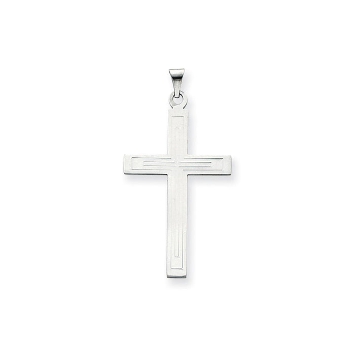 Million Charms 14K White Gold Themed Relgious Cross Pendant