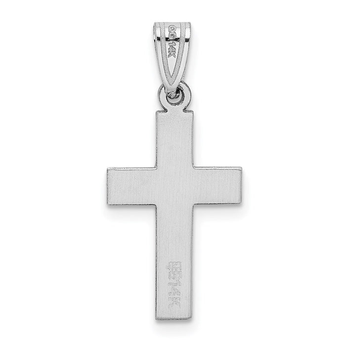 Million Charms 14K White Gold Themed Relgious Cross Pendant