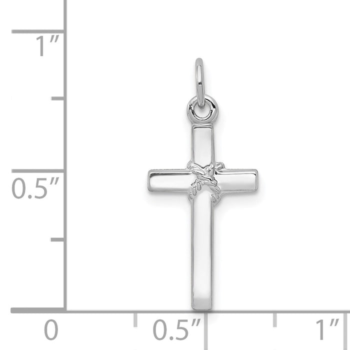 Million Charms 14K White Gold Themed Relgious Cross Charm