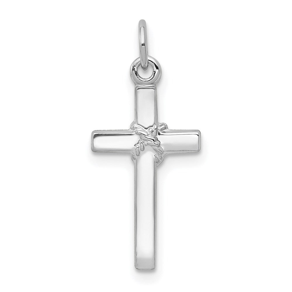 Million Charms 14K White Gold Themed Relgious Cross Charm