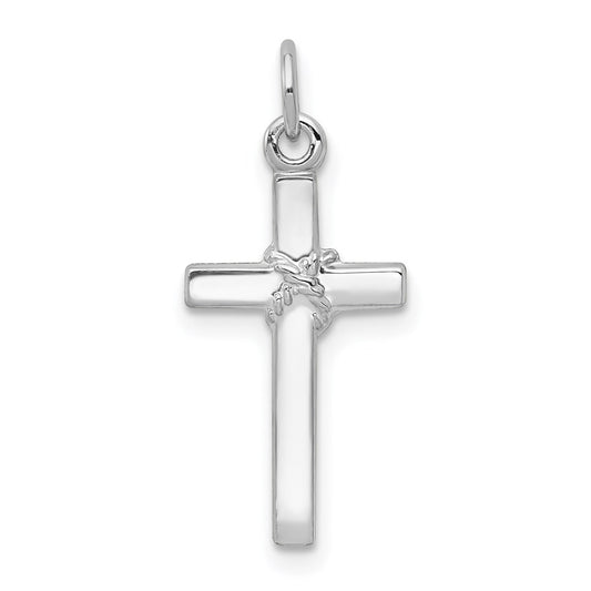 Million Charms 14K White Gold Themed Relgious Cross Charm