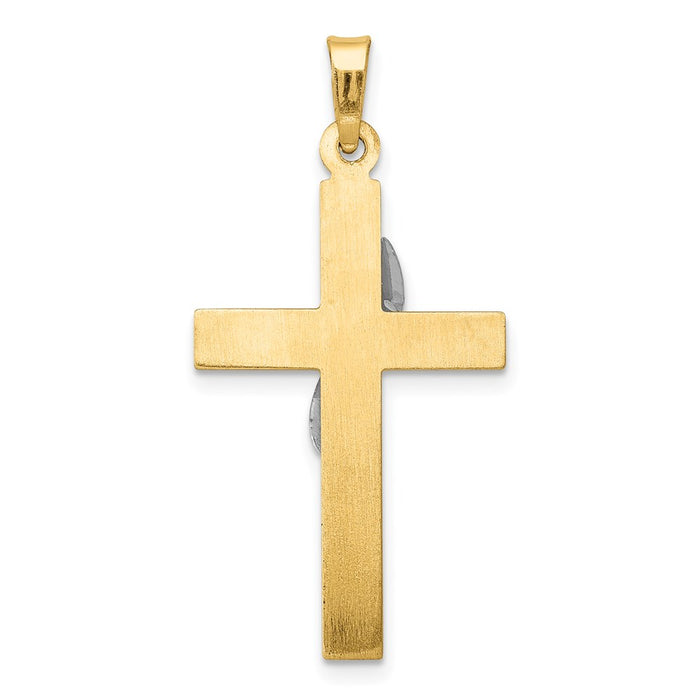 Million Charms 14K Two-Tone Hollow Relgious Cross Charm