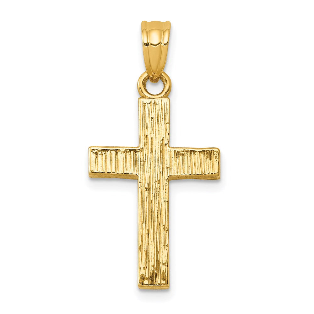 Million Charms 14K Yellow Gold Themed Epoxy Latin Relgious Cross Pendant