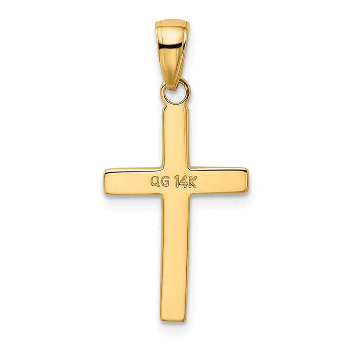 Million Charms 14K Yellow Gold Themed Polished Relgious Cross Charm