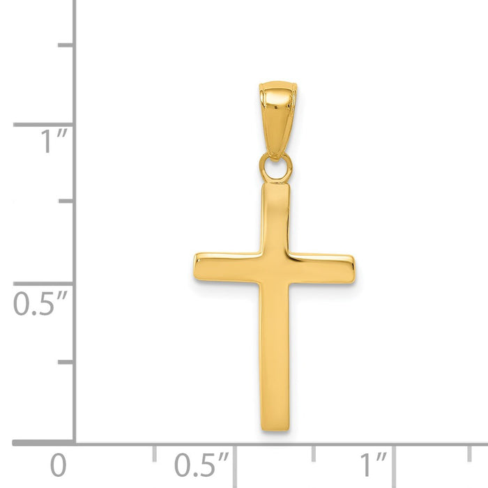 Million Charms 14K Yellow Gold Themed Polished Relgious Cross Charm