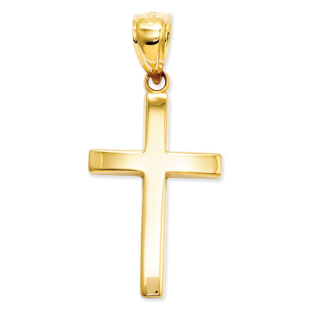 Million Charms 14K Yellow Gold Themed Polished Relgious Cross Charm