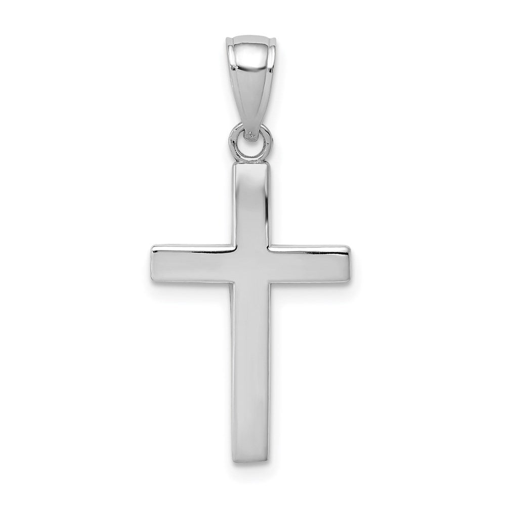 Million Charms 14K White Gold Themed Polished Relgious Cross Charm