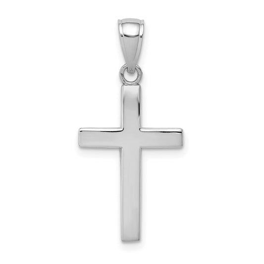 Million Charms 14K White Gold Themed Polished Relgious Cross Charm