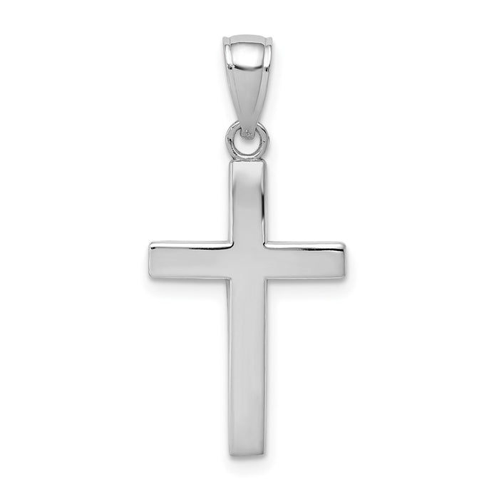 Million Charms 14K White Gold Themed Polished Relgious Cross Charm