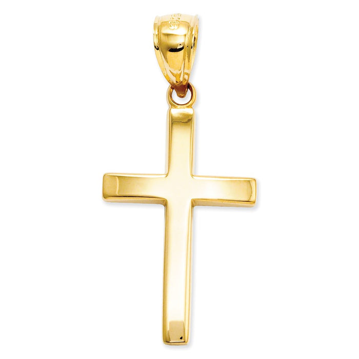 Million Charms 14K Yellow Gold Themed Polished Relgious Cross Charm