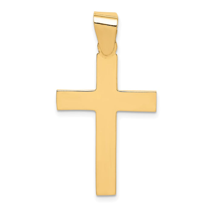 Million Charms 14K Yellow Gold Themed Polished Relgious Cross Pendant