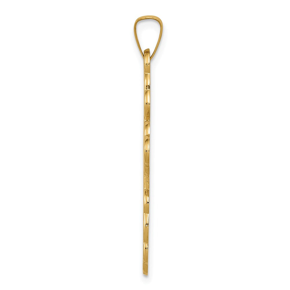 Million Charms 14K Yellow Gold Themed Eastern Orthodox Relgious Cross Pendant