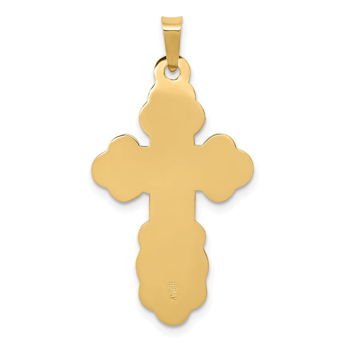 Million Charms 14K Yellow Gold Themed Eastern Orthodox Relgious Cross Pendant