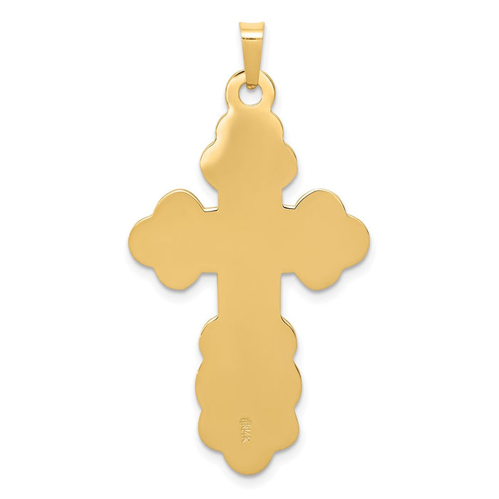 Million Charms 14K Yellow Gold Themed Eastern Orthodox Relgious Cross Pendant