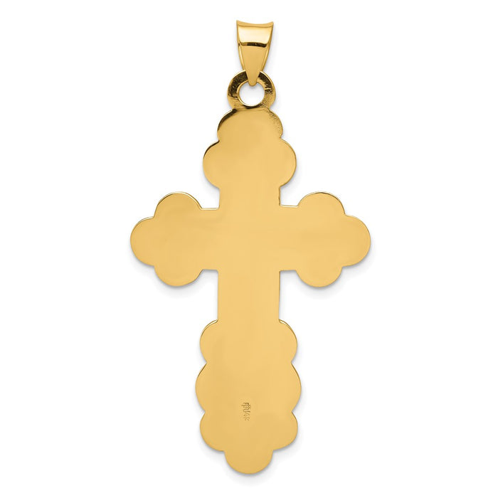 Million Charms 14K Yellow Gold Themed Eastern Orthodox Relgious Cross Pendant