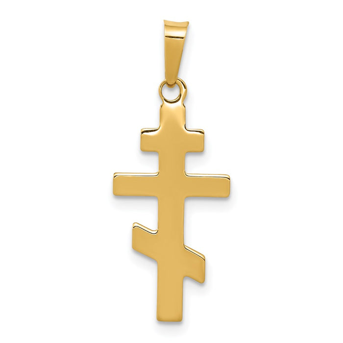 Million Charms 14K Yellow Gold Themed Eastern Orthodox Relgious Cross Charm