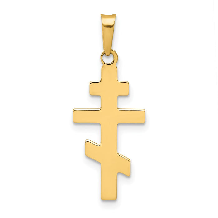 Million Charms 14K Yellow Gold Themed Eastern Orthodox Relgious Cross Charm