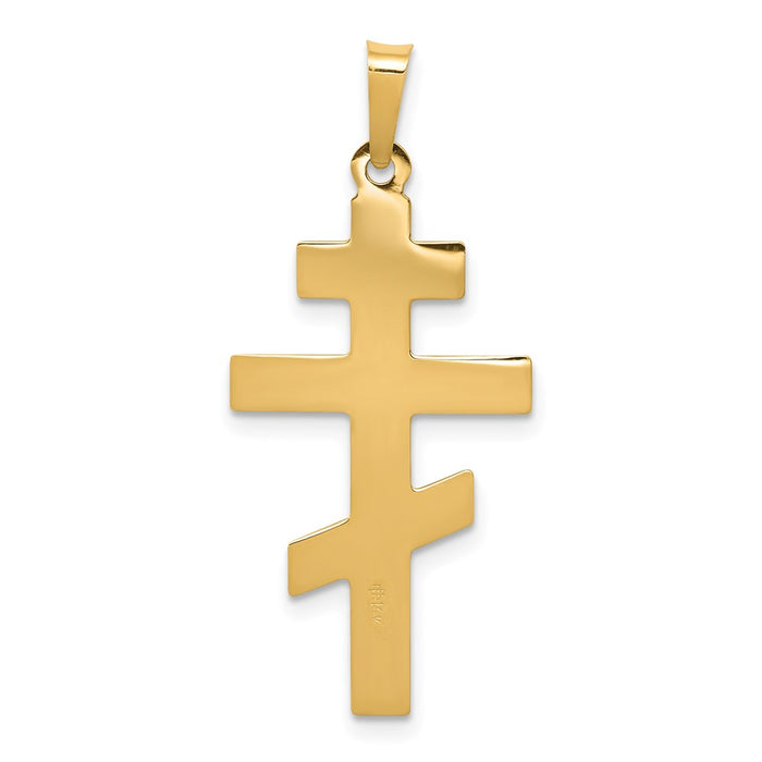 Million Charms 14K Yellow Gold Themed Eastern Orthodox Relgious Cross Charm