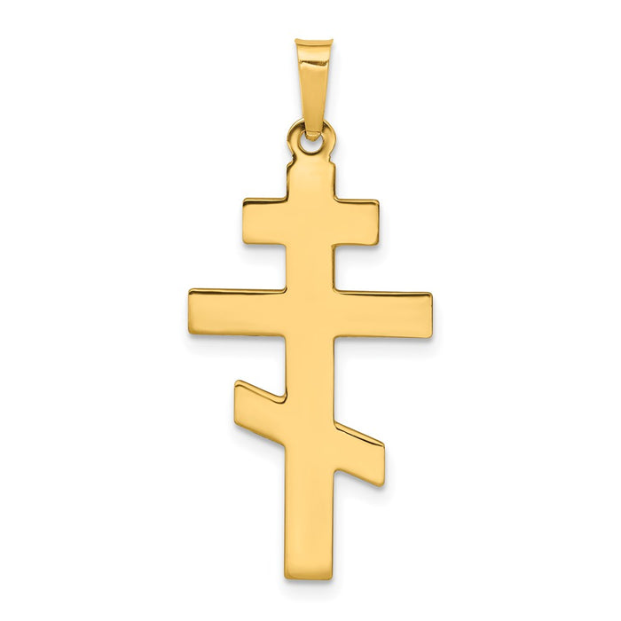 Million Charms 14K Yellow Gold Themed Eastern Orthodox Relgious Cross Charm