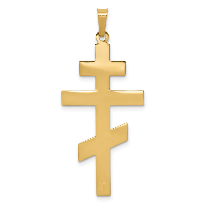 Million Charms 14K Yellow Gold Themed Eastern Orthodox Relgious Cross Pendant