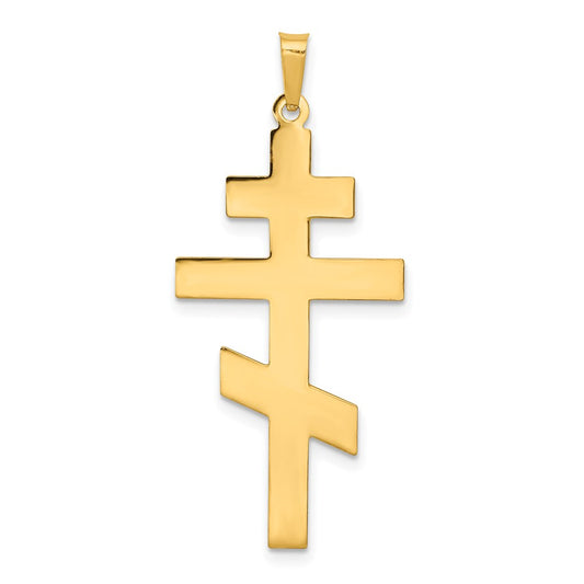 Million Charms 14K Yellow Gold Themed Eastern Orthodox Relgious Cross Pendant