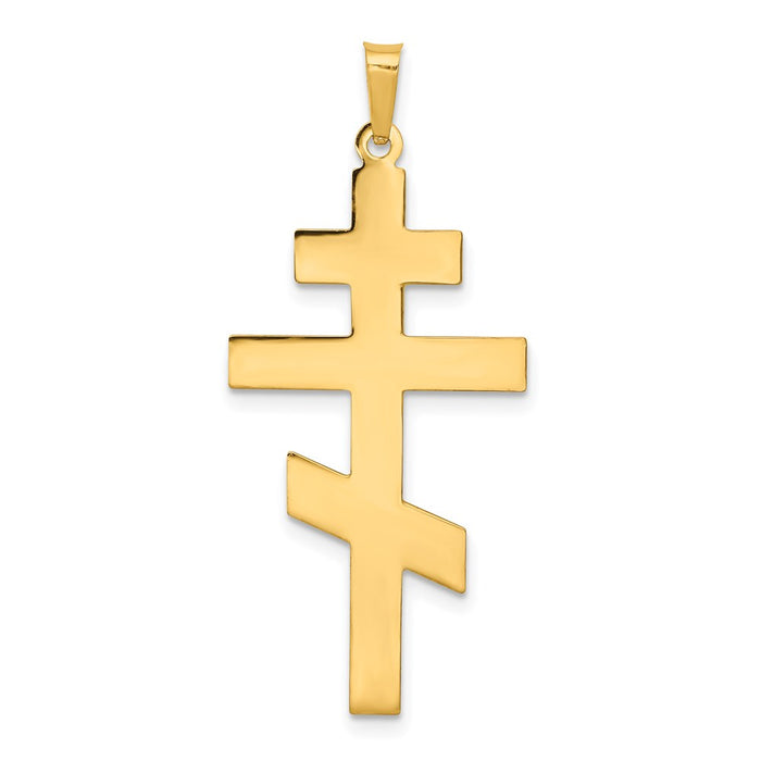 Million Charms 14K Yellow Gold Themed Eastern Orthodox Relgious Cross Pendant