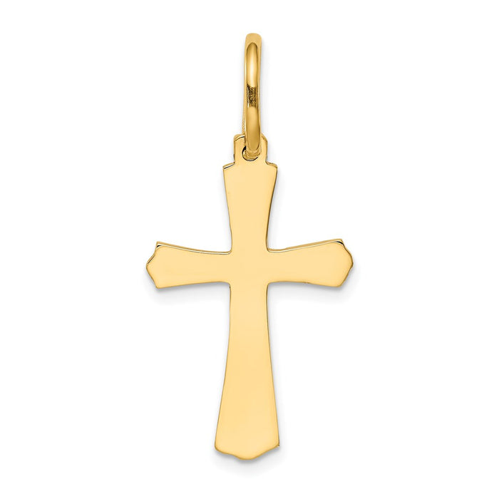 Million Charms 14K Yellow Gold Themed Polished Relgious Cross Charm