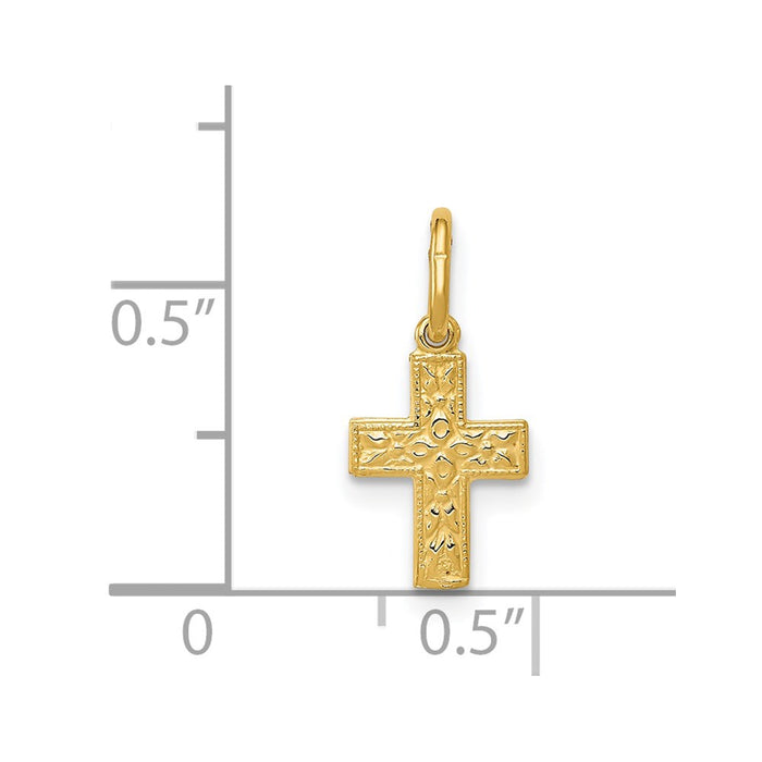 Million Charms 14K Yellow Gold Themed Relgious Cross Charm