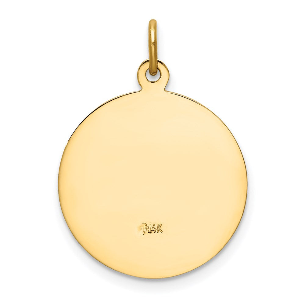 Million Charms 14K Yellow Gold Themed Relgious Our Lady Of San Juan Medal Pendant
