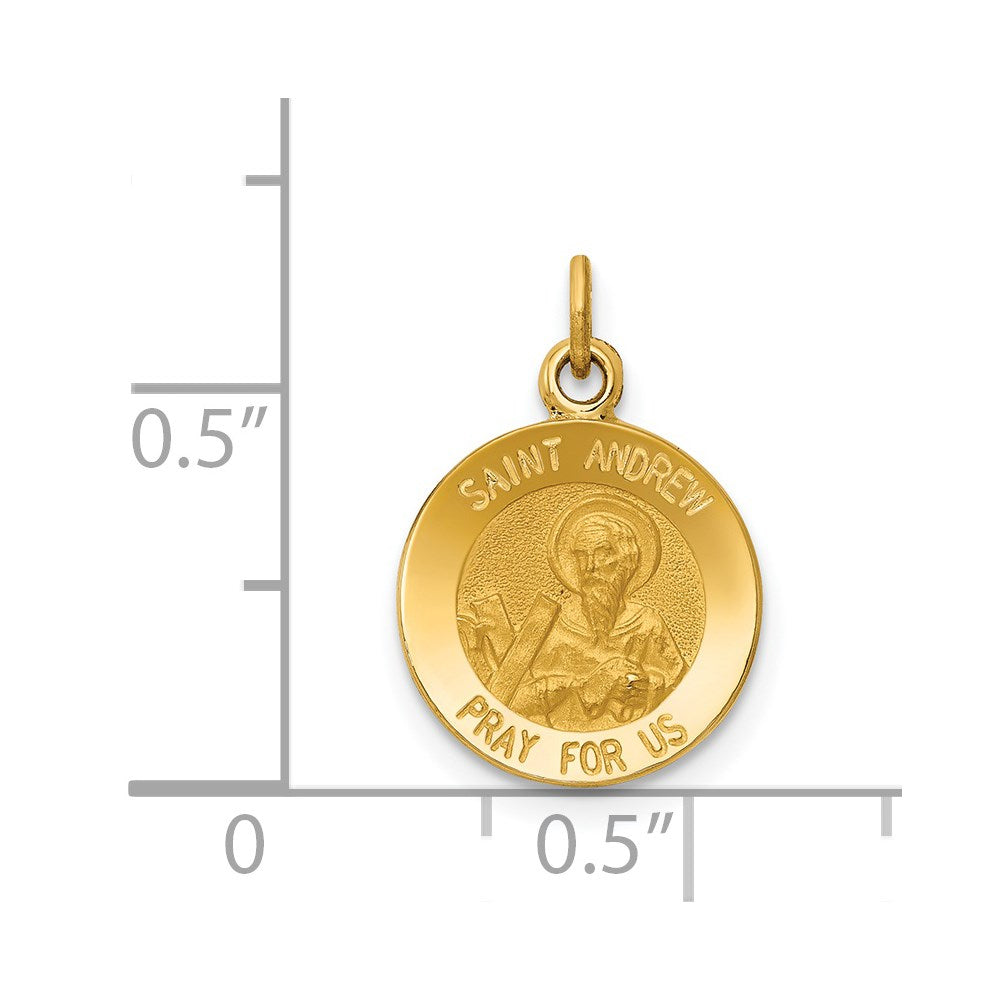 Million Charms 14K Yellow Gold Themed Religious Saint Andrew Medal Charm