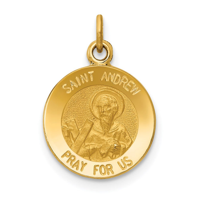 Million Charms 14K Yellow Gold Themed Religious Saint Andrew Medal Charm