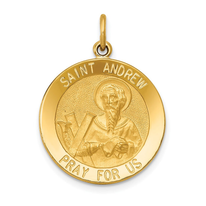 Million Charms 14K Yellow Gold Themed Religious Saint Andrew Medal Pendant