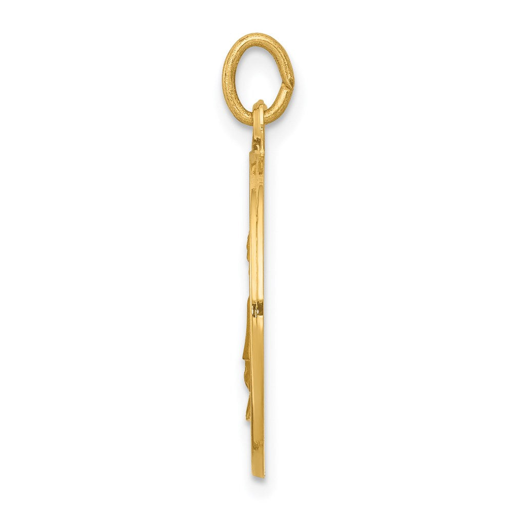 Million Charms 14K Yellow Gold Themed Religious Saint Elizabeth Seton Medal Pendant